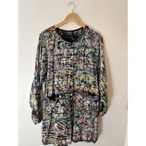 Spirit Of‎ Courage Nnamdi Ibenagu Women's Long Sleeve Batik Dress Size Small